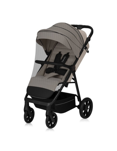 BN-LO-IVA_BEIGE_SAND,Carucior sport, Lionelo, Iva, Sustine 22 kg, 6 luni+, Capotina mare, Impermeabila, Protectie SPF 50+, 3 poz