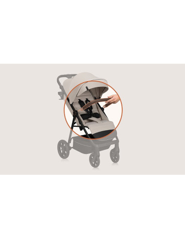 BN-LO-IVA_BEIGE_SAND,Carucior sport, Lionelo, Iva, Sustine 22 kg, 6 luni+, Capotina mare, Impermeabila, Protectie SPF 50+, 3 poz