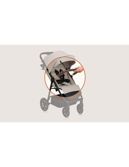 BN-LO-IVA_BEIGE_SAND,Carucior sport, Lionelo, Iva, Sustine 22 kg, 6 luni+, Capotina mare, Impermeabila, Protectie SPF 50+, 3 poz