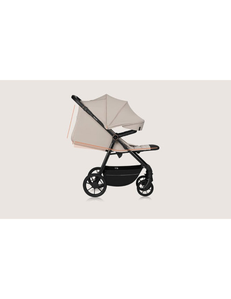 BN-LO-IVA_BEIGE_SAND,Carucior sport, Lionelo, Iva, Sustine 22 kg, 6 luni+, Capotina mare, Impermeabila, Protectie SPF 50+, 3 poz