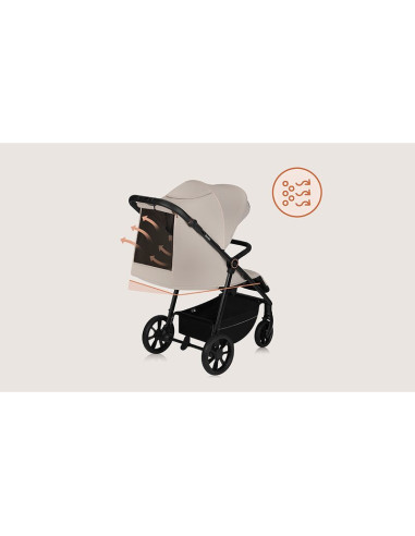 BN-LO-IVA_BEIGE_SAND,Carucior sport, Lionelo, Iva, Sustine 22 kg, 6 luni+, Capotina mare, Impermeabila, Protectie SPF 50+, 3 poz