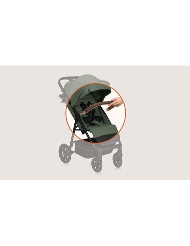 BN-LO-IVA_GREEN_FOREST,Carucior sport, Lionelo, Iva, Sustine 22 kg, 6 luni+, Capotina mare, Impermeabila, Protectie SPF 50+, 3 p