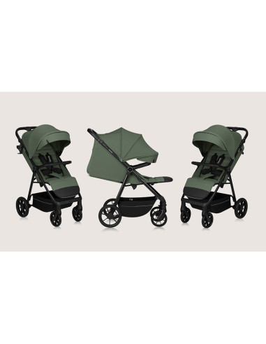 BN-LO-IVA_GREEN_FOREST,Carucior sport, Lionelo, Iva, Sustine 22 kg, 6 luni+, Capotina mare, Impermeabila, Protectie SPF 50+, 3 p