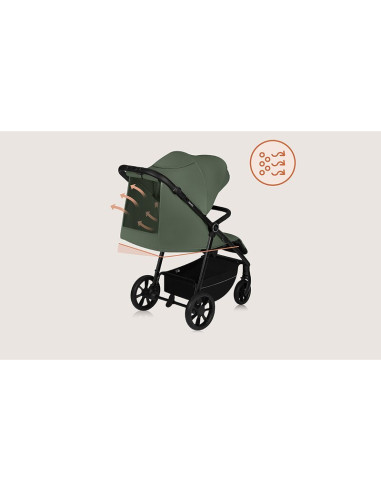 BN-LO-IVA_GREEN_FOREST,Carucior sport, Lionelo, Iva, Sustine 22 kg, 6 luni+, Capotina mare, Impermeabila, Protectie SPF 50+, 3 p