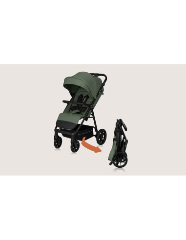 BN-LO-IVA_GREEN_FOREST,Carucior sport, Lionelo, Iva, Sustine 22 kg, 6 luni+, Capotina mare, Impermeabila, Protectie SPF 50+, 3 p