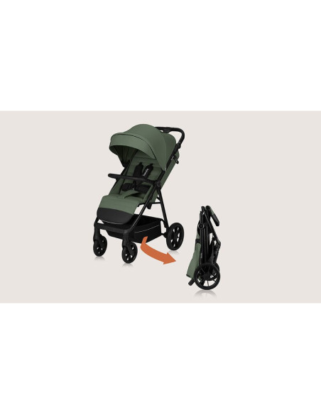 BN-LO-IVA_GREEN_FOREST,Carucior sport, Lionelo, Iva, Sustine 22 kg, 6 luni+, Capotina mare, Impermeabila, Protectie SPF 50+, 3 p