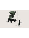 BN-LO-IVA_GREEN_FOREST,Carucior sport, Lionelo, Iva, Sustine 22 kg, 6 luni+, Capotina mare, Impermeabila, Protectie SPF 50+, 3 p
