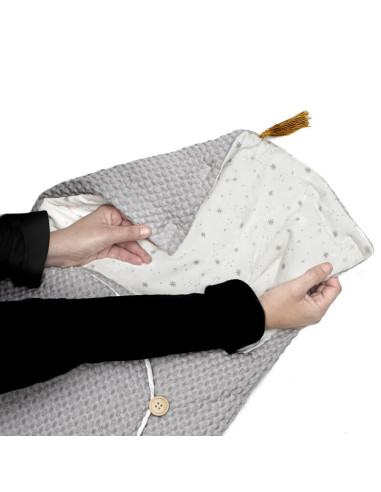 BN-8420421088456,Sac de iarna cu gluga, Jane, Mims Plus, Pentru carucior si scoica auto, 88 x 43 cm, Inchidere cu nasturi si fer