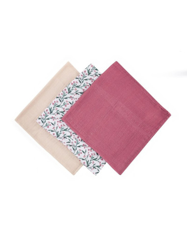 BN-415364,Set 3 scutece, Petite&Mars, Moussy, Din muselina de bambus, Hipoalergenice, 68 x 68 cm, Certificate Oeko Tex Standard 