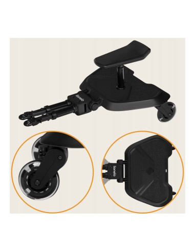 BN-LO-BUGGY_BOARD_BLACK_ONYX,Adaptor universal carucior pentru al doilea copil, Lionelo, Buggy Board, 2 in 1, 3 pozitii reglare 