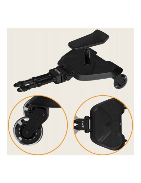 BN-LO-BUGGY_BOARD_BLACK_ONYX,Adaptor universal carucior pentru al doilea copil, Lionelo, Buggy Board, 2 in 1, 3 pozitii reglare 