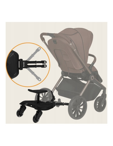 BN-LO-BUGGY_BOARD_BLACK_ONYX,Adaptor universal carucior pentru al doilea copil, Lionelo, Buggy Board, 2 in 1, 3 pozitii reglare 