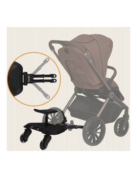 BN-LO-BUGGY_BOARD_BLACK_ONYX,Adaptor universal carucior pentru al doilea copil, Lionelo, Buggy Board, 2 in 1, 3 pozitii reglare 