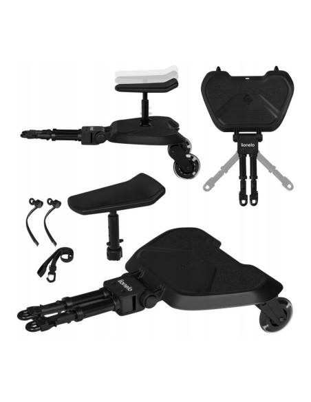 BN-LO-BUGGY_BOARD_BLACK_ONYX,Adaptor universal carucior pentru al doilea copil, Lionelo, Buggy Board, 2 in 1, 3 pozitii reglare 