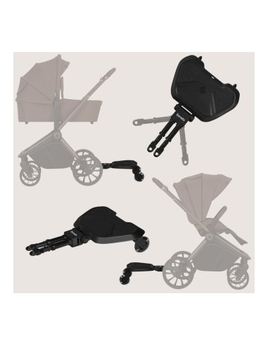 BN-LO-BUGGY_BOARD_BLACK_ONYX,Adaptor universal carucior pentru al doilea copil, Lionelo, Buggy Board, 2 in 1, 3 pozitii reglare 