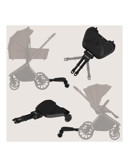 BN-LO-BUGGY_BOARD_BLACK_ONYX,Adaptor universal carucior pentru al doilea copil, Lionelo, Buggy Board, 2 in 1, 3 pozitii reglare 