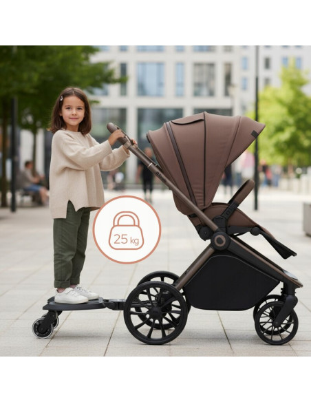 BN-LO-BUGGY_BOARD_BLACK_ONYX,Adaptor universal carucior pentru al doilea copil, Lionelo, Buggy Board, 2 in 1, 3 pozitii reglare 