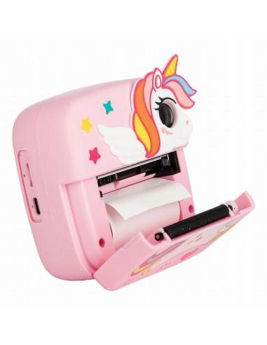 BN-86892,Aparat foto copii cu printare instant, Free2Play, Camere duale fata-spate, Cadre distractive, Cu 6 filtre, Unicorn