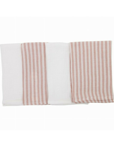 BN-87776,Set 4 lavete, Bubaba, Din muselina, Dimensiune 40x40 cm, Pentru spalarea si ingrijirea fetei si a corpului bebelusului 