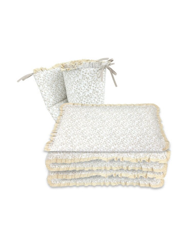 BN-6426972031219,Lenjerie patut cu 3 piese, MimiNu, Premium, Pentru patut 120x60 cm, Cu protectie laterala, Din bumbac certifica
