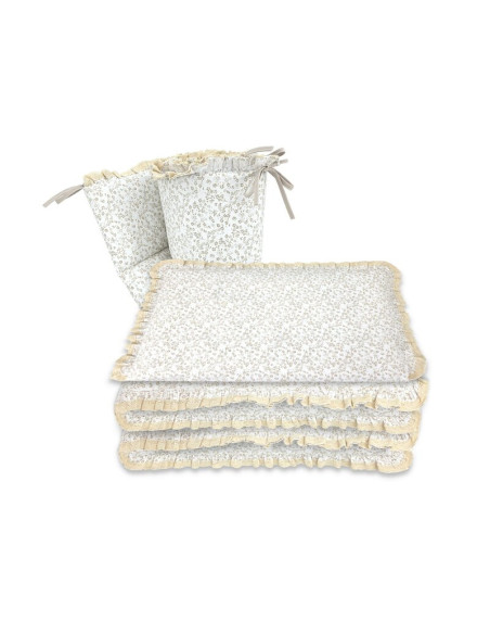 BN-6426972031219,Lenjerie patut cu 3 piese, MimiNu, Premium, Pentru patut 120x60 cm, Cu protectie laterala, Din bumbac certifica