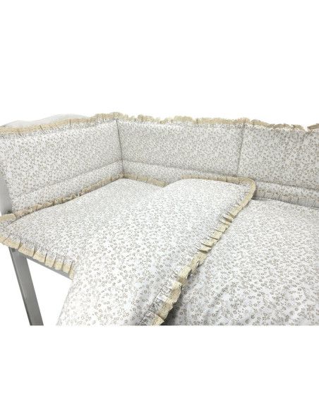 BN-6426972031219,Lenjerie patut cu 3 piese, MimiNu, Premium, Pentru patut 120x60 cm, Cu protectie laterala, Din bumbac certifica