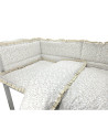 BN-6426972031219,Lenjerie patut cu 3 piese, MimiNu, Premium, Pentru patut 120x60 cm, Cu protectie laterala, Din bumbac certifica