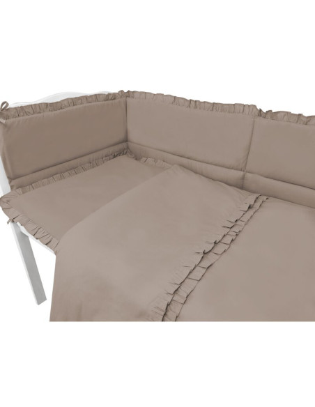 BN-6426972031004,Lenjerie patut cu 3 piese, MimiNu, Pentru patut 120x60 cm, Cu volanase, Cu protectie laterala, Din bumbac certi