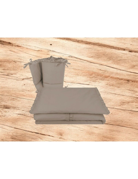BN-6426972031004,Lenjerie patut cu 3 piese, MimiNu, Pentru patut 120x60 cm, Cu volanase, Cu protectie laterala, Din bumbac certi