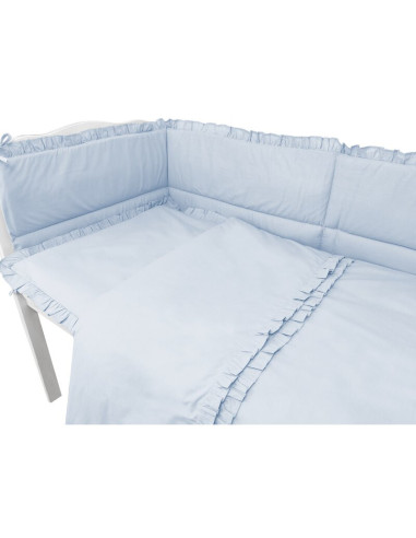 BN-6426972030854,Lenjerie patut cu 6 piese, MimiNu, Pentru patut 120x60 cm, Cu volanase, Cu pilota si perna, Cu doua aparatori l
