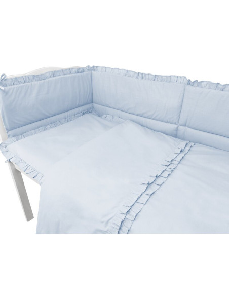 BN-6426972030854,Lenjerie patut cu 6 piese, MimiNu, Pentru patut 120x60 cm, Cu volanase, Cu pilota si perna, Cu doua aparatori l