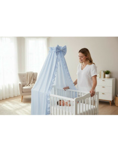 BN-6426972030861,Baldachin, MimiNu, Pentru patut, Cu funda si volanas, 210x145 cm, Material certificat Oeko Tex Standard 100, Co 2