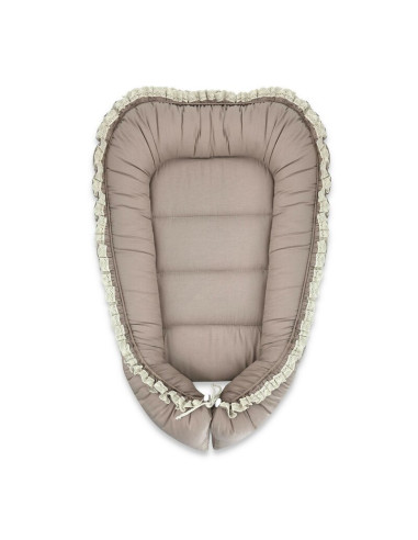 BN-6426972031394,Cosulet bebelus, MimiNu, Premium, Pentru dormit, Baby Nest 55 x 75 cm, Cu Volanase si dantela, Husa 100% bumbac