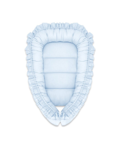 BN-6426972030885,Cosulet bebelus, MimiNu, Pentru dormit, Baby Nest 55 x 75 cm, Cu Volanase, Husa 100% bumbac, Din bumbac certifi