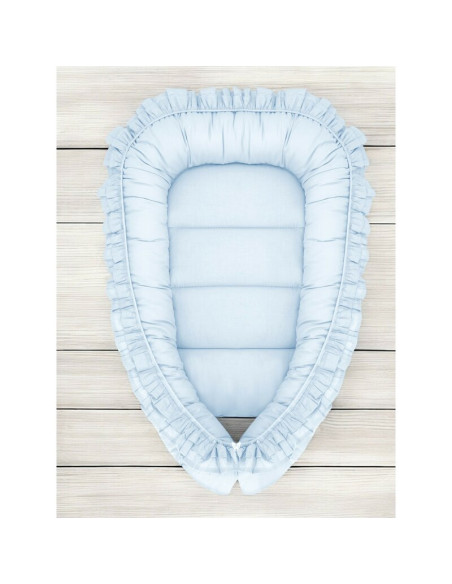 BN-6426972030885,Cosulet bebelus, MimiNu, Pentru dormit, Baby Nest 55 x 75 cm, Cu Volanase, Husa 100% bumbac, Din bumbac certifi