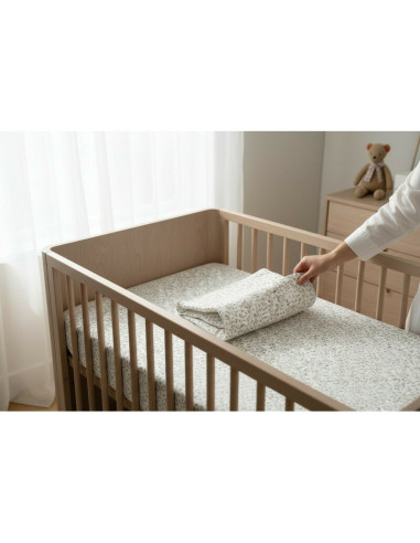 BN-6426972031271,Cearceaf cu elastic, MimiNu, Premium, Pentru patut 120X60 cm, Din bumbac certificat Oeko Tex Standard 100, Mead