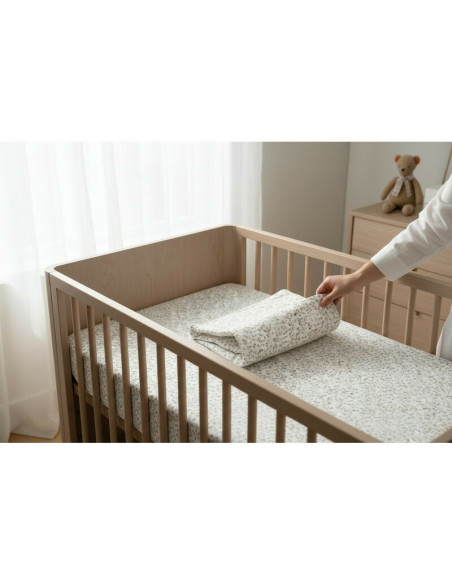 BN-6426972031271,Cearceaf cu elastic, MimiNu, Premium, Pentru patut 120X60 cm, Din bumbac certificat Oeko Tex Standard 100, Mead