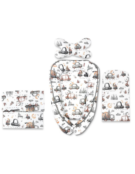 BN-6426972031196,Set 4 in 1 Cosulet bebelus, MimiNu, Baby Cocoon 75x55 cm, Husa bumbac, Din bumbac certificat Oeko Tex Standard 
