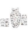BN-6426972031196,Set 4 in 1 Cosulet bebelus, MimiNu, Baby Cocoon 75x55 cm, Husa bumbac, Din bumbac certificat Oeko Tex Standard