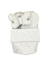 BN-6426972031325,Set 4 in 1 Cosulet bebelus, MimiNu, Premium, Baby Cocoon 75x55 cm, Cu volanase si dantela, Din bumbac certifica