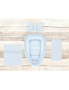 BN-6426972030960,Set 4 in 1 Cosulet bebelus, MimiNu, Baby Cocoon 75x55 cm, Cu volanase, Husa bumbac, Din bumbac certificat Oeko