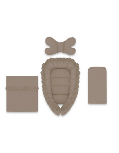 BN-6426972031110,Set 4 in 1 Cosulet bebelus, MimiNu, Baby Cocoon 75x55 cm, Cu volanase, Husa bumbac, Din bumbac certificat Oeko 