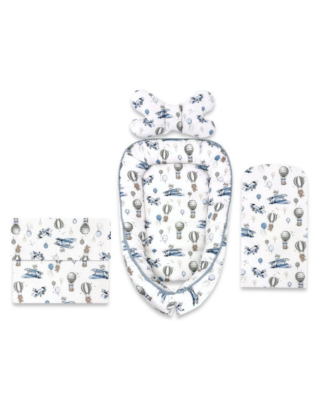 BN-6426972031165,Set 4 in 1 Cosulet bebelus, MimiNu, Baby Cocoon 75x55 cm, Husa bumbac, Din bumbac certificat Oeko Tex Standard 