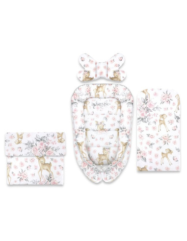 BN-6426972031172,Set 4 in 1 Cosulet bebelus, MimiNu, Baby Cocoon 75x55 cm, Husa bumbac, Din bumbac certificat Oeko Tex Standard 