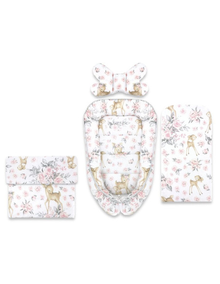 BN-6426972031172,Set 4 in 1 Cosulet bebelus, MimiNu, Baby Cocoon 75x55 cm, Husa bumbac, Din bumbac certificat Oeko Tex Standard 