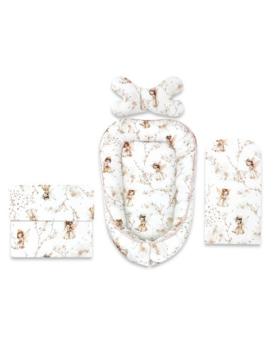 BN-6426972031189,Set 4 in 1 Cosulet bebelus, MimiNu, Baby Cocoon 75x55 cm, Husa bumbac, Din bumbac certificat Oeko Tex Standard 