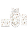 BN-6426972031189,Set 4 in 1 Cosulet bebelus, MimiNu, Baby Cocoon 75x55 cm, Husa bumbac, Din bumbac certificat Oeko Tex Standard 