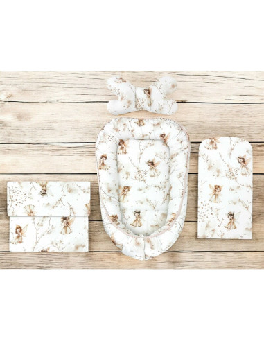 BN-6426972031189,Set 4 in 1 Cosulet bebelus, MimiNu, Baby Cocoon 75x55 cm, Husa bumbac, Din bumbac certificat Oeko Tex Standard 
