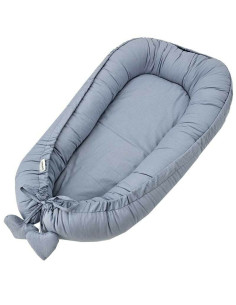 BN-208215,Cosulet bebelus, Feedo, Pentru dormit, joaca, protectie in patut, Baby Nest 90x60 cm, Din bumbac 100%, Design cu inimi