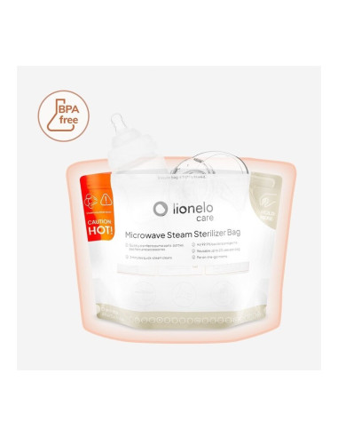 BN-LOC-THERMBAG_8_PACK,Pungi sterilizare microunde, Lionelo, Thermbag, Fara BPA, Sterilizare in 90 de sec., Elimina 99,9% dintre